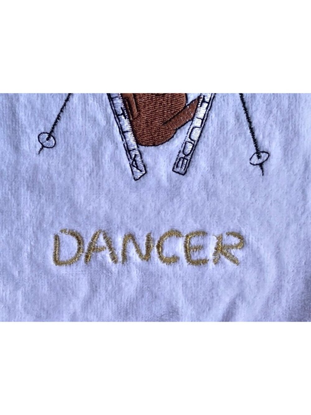 Avanti Set Of 2 Tea Towels Dancer & Blitzen Embroidered Cotton 26.5x15.5 White - Picture 6 of 12